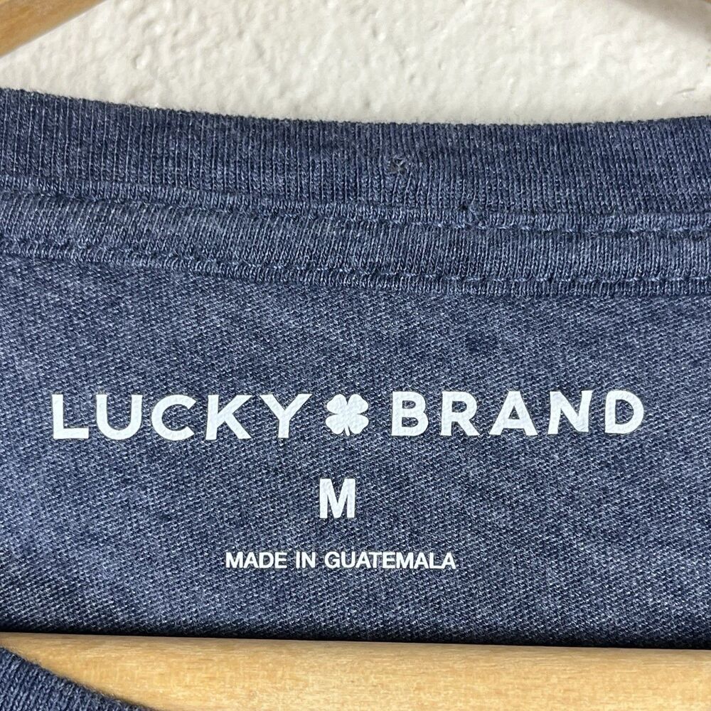 Lucky Brand Men’s M Blue Graphic T Shirt Vintage American MFG Co Crew Neck - Picture 3 of 11